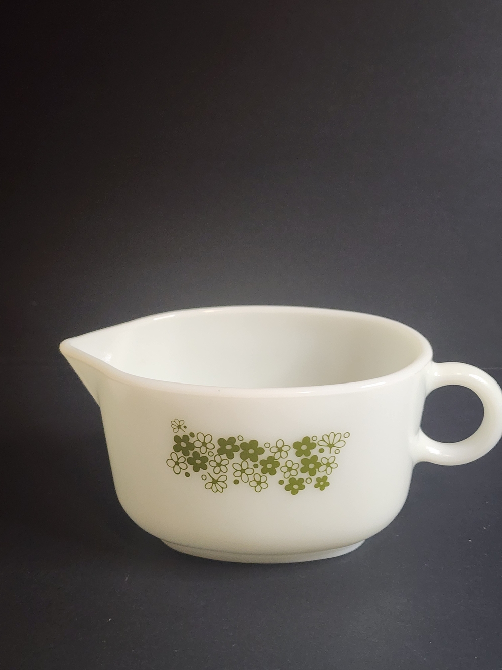 Pyrex Vintage Gravy Boat and Saucer  Green Spring Blossom (Crazy Daisy). - Picture 6 of 11